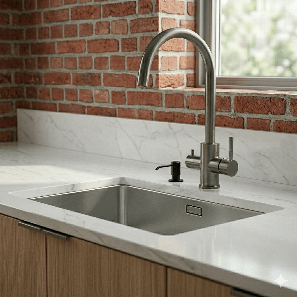 SLOVARM Drezová batéria trojcestná GREY , nerez, ES 3505, v kuchyni TERMOobchod